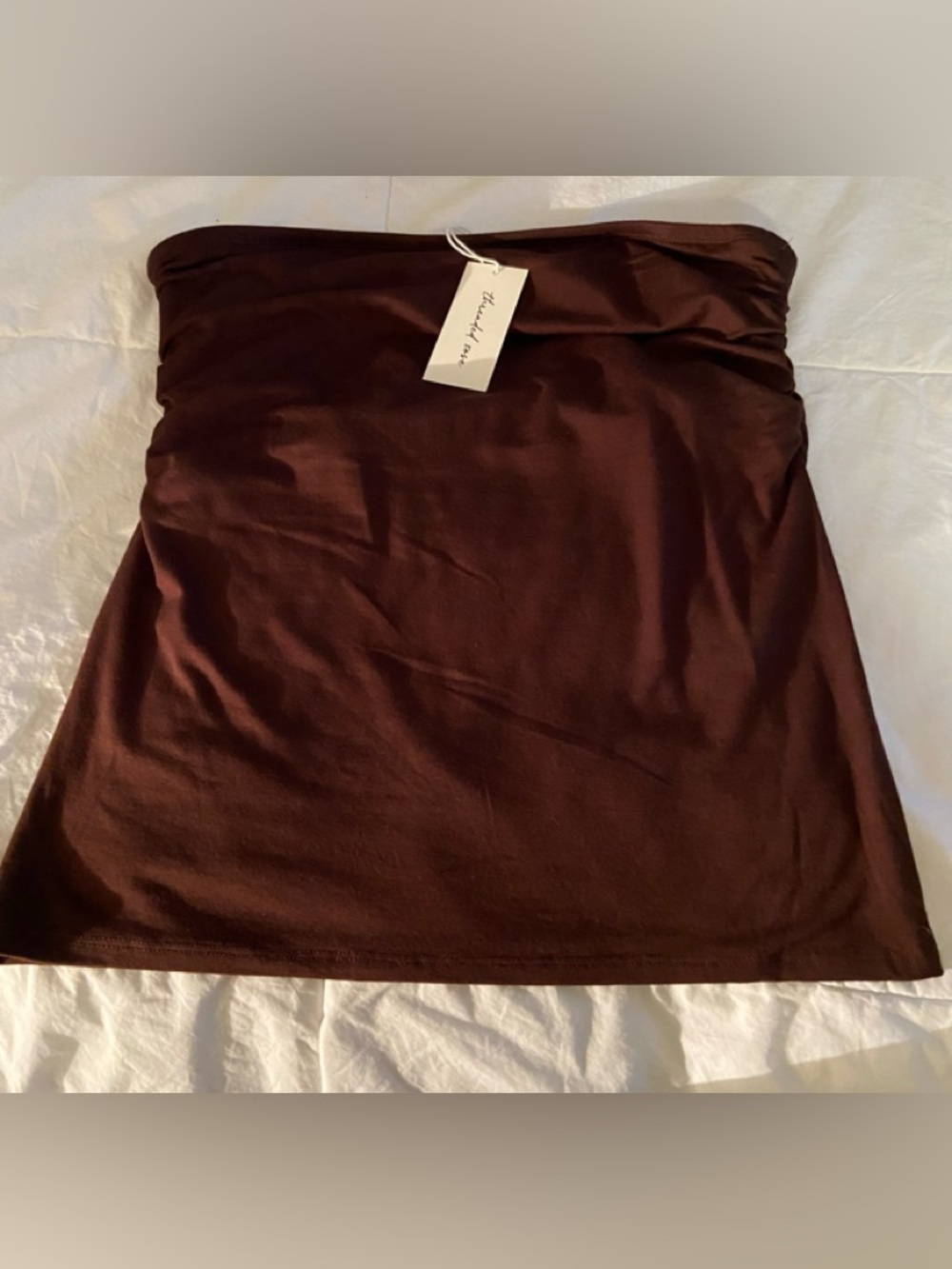🤎Brown Tube Top with Built in 
Shelf Bra🤎